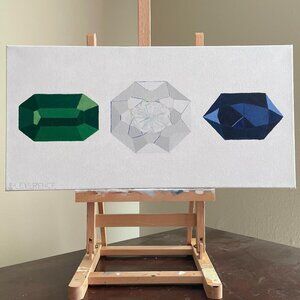Mini Collection Emerald Diamond Sapphire Abstract